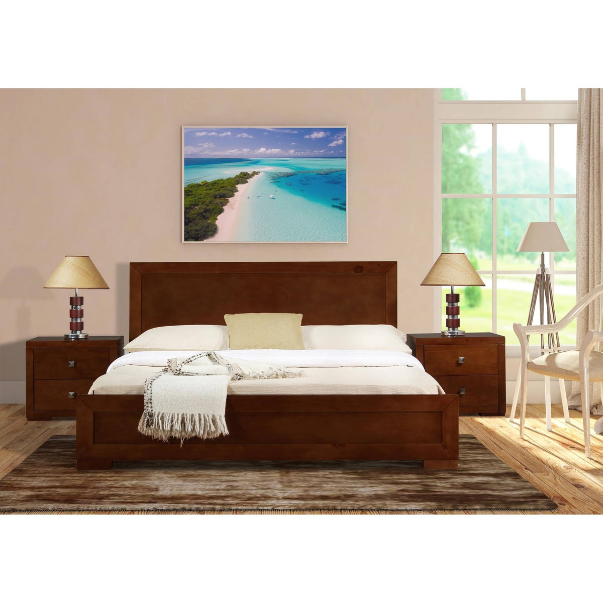 King Wooden Platform Bed M366