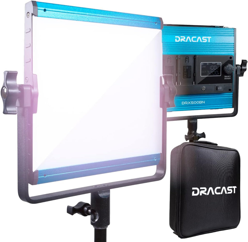 Bi-Color 3200K-5600K LED Video Light with App Control, Dimmable 0-100%, CRI & TLCI 96+, Dual NP-F Battery Plate L474263