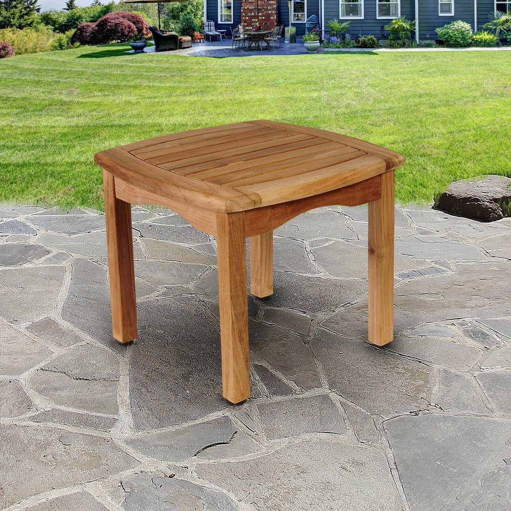 Brown Intan Teak Solid Square Patio Side Table F107