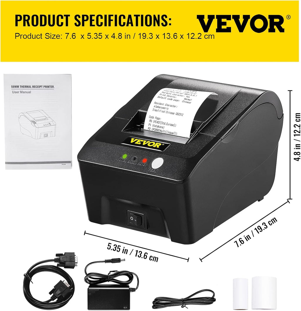 58mm Thermal Receipt Printer with USB Port V10979
