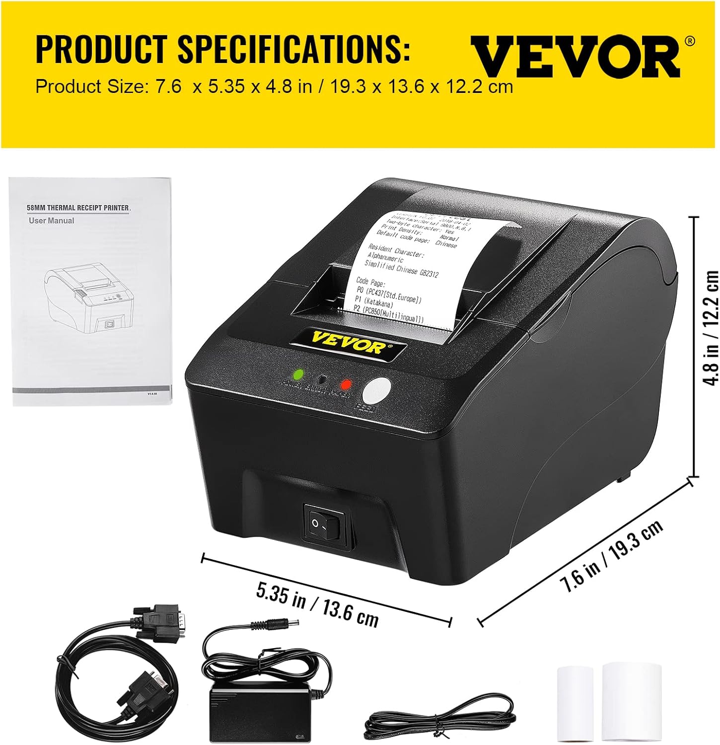 58mm Thermal Receipt Printer with USB Port V10979