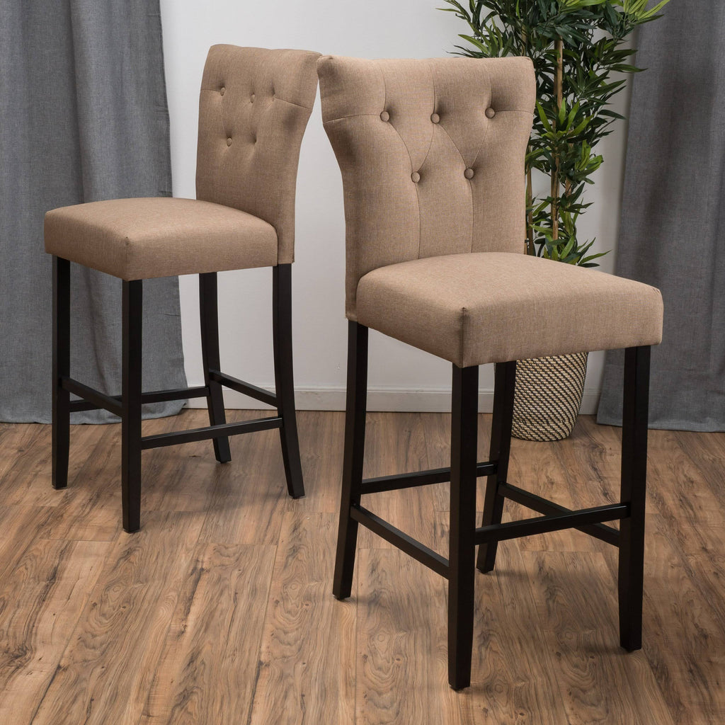 Brown Mocha Fabric Barstool (Set of 2) S2669