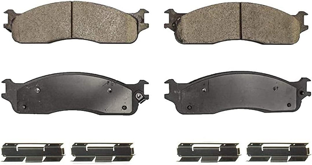 8-Lug Front Drilled and Slotted Disc Rotors + Brake Pads 4pc Set C839