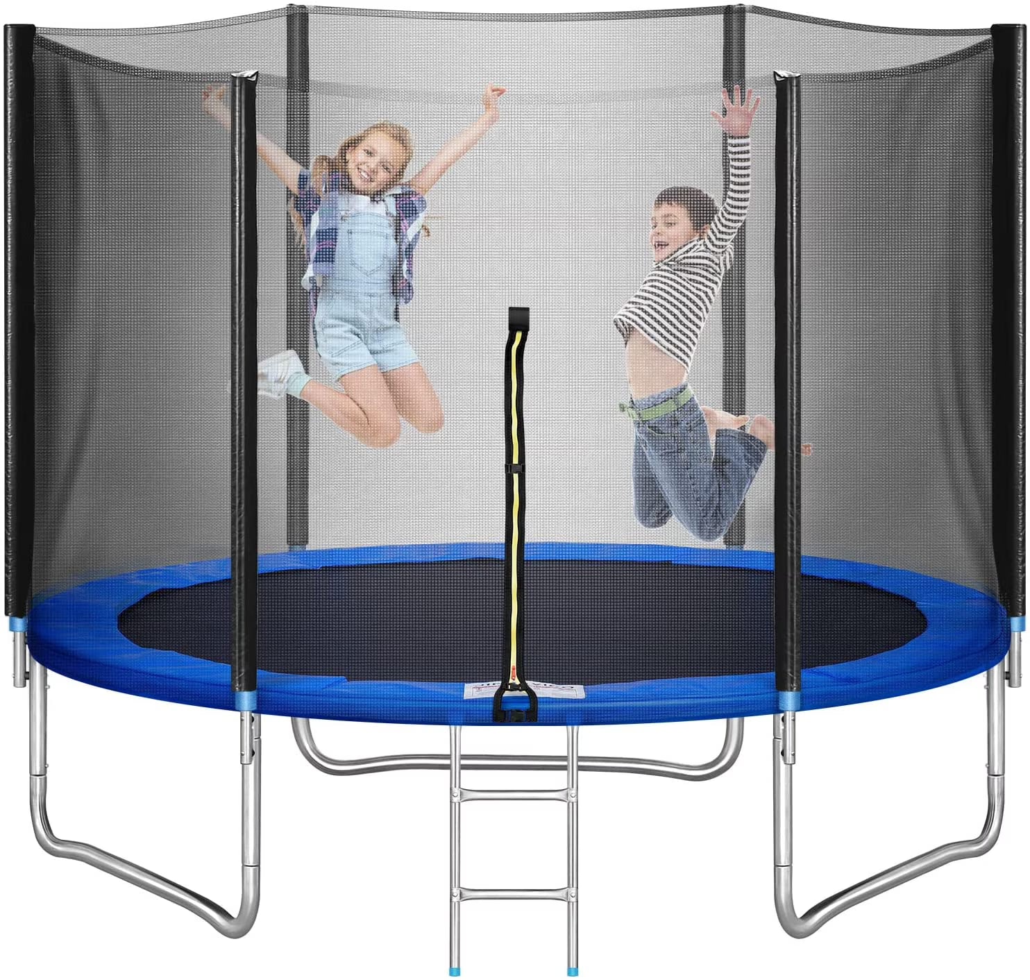 10 ft Trampoline with Enclosure and Wind Stakes, Blue C954