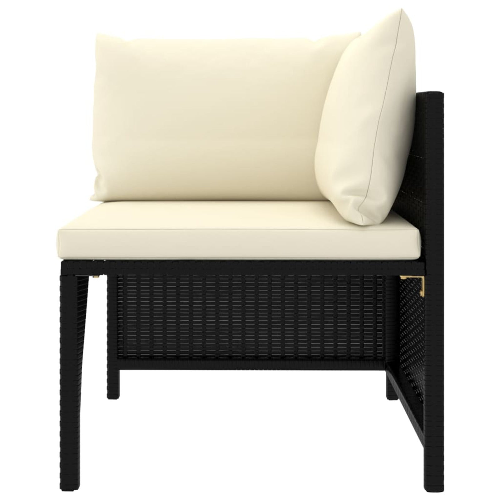 9 Piece Poly Rattan Garden Set with Cushions Black D4069