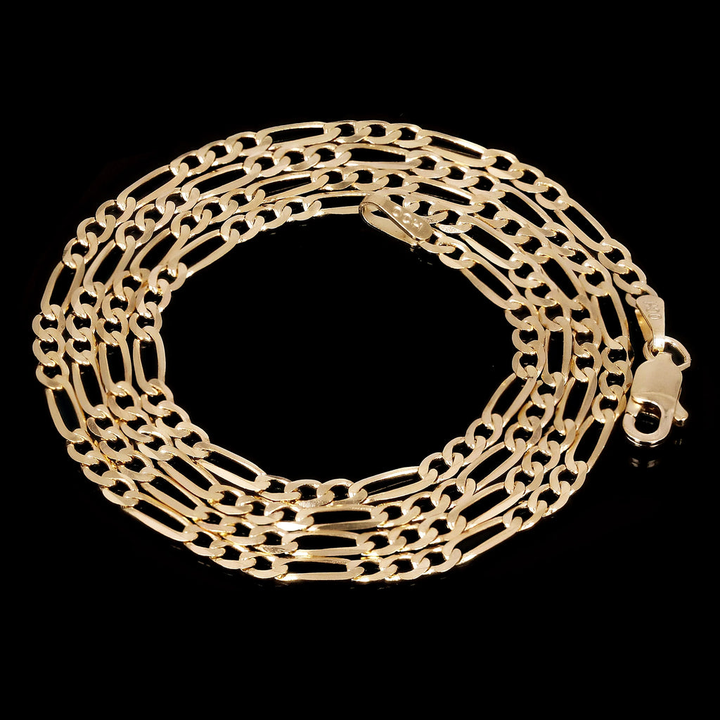 14k Yellow Gold Figaro Chain Necklace 20" 3mm 7 grams R90972