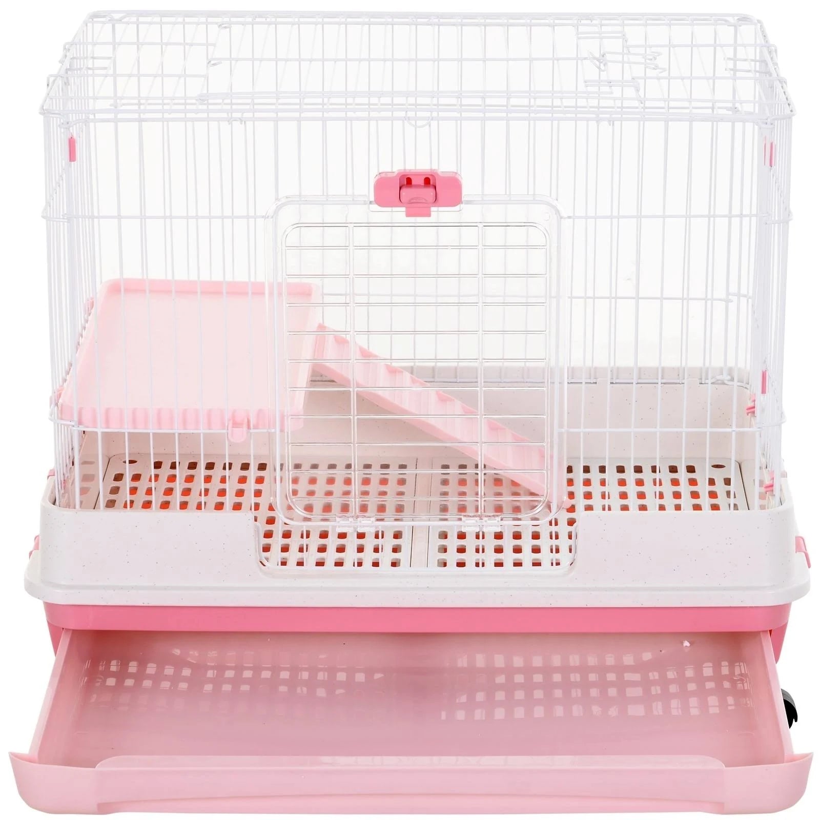 Pink Small Animal Habitat Cage with Wheels U830