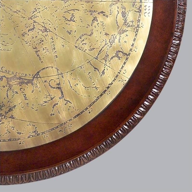 Etched Brass Round Pedestal Table Q6051