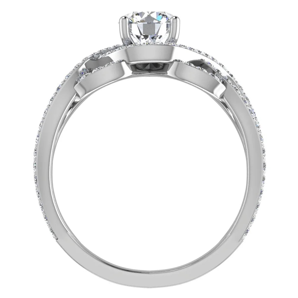 14K White Gold Diamond Engagement Ring 1.42 CT TW C857