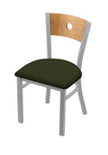 Medium Back Chair with Anodized Nickel Finish and Pine Seat X75889