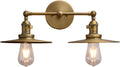 Brushed Nickel Dual-Light Wall Sconce with Switch and Flat Metal Canopy U794