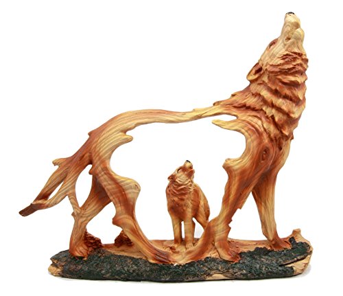 Gray Alpha Wolf Figurine Sculpture I490