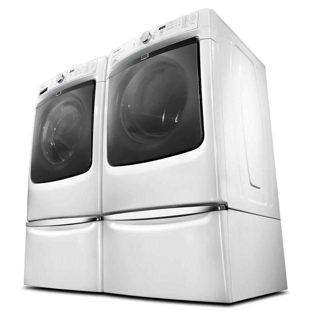 White Laundry Pedestal with Storage Drawer B46956