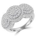 1 CTW Round Diamond Double Halo Engagement Ring in 14K White Gold P6970