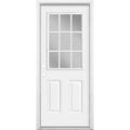 32 in. x 80 in. 9 Lite Right-Hand Inswing Primed Steel Prehung Front Exterior Door with Brickmold J67769