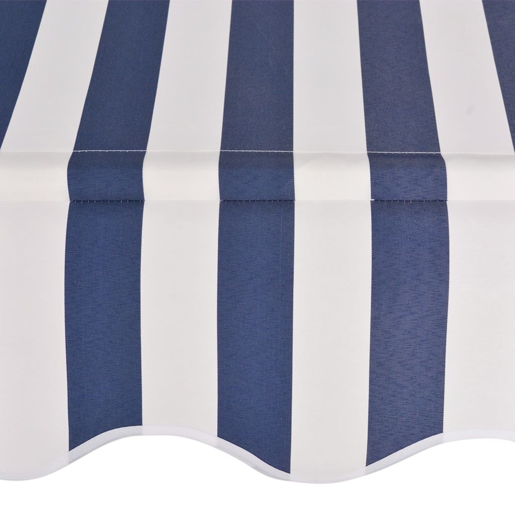 Blue and White Stripes Retractable Patio Awning 98.4 Inches C44244