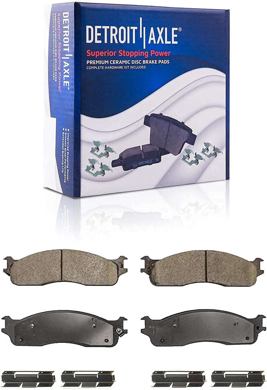 8-Lug Front Drilled and Slotted Disc Rotors + Brake Pads 4pc Set C839