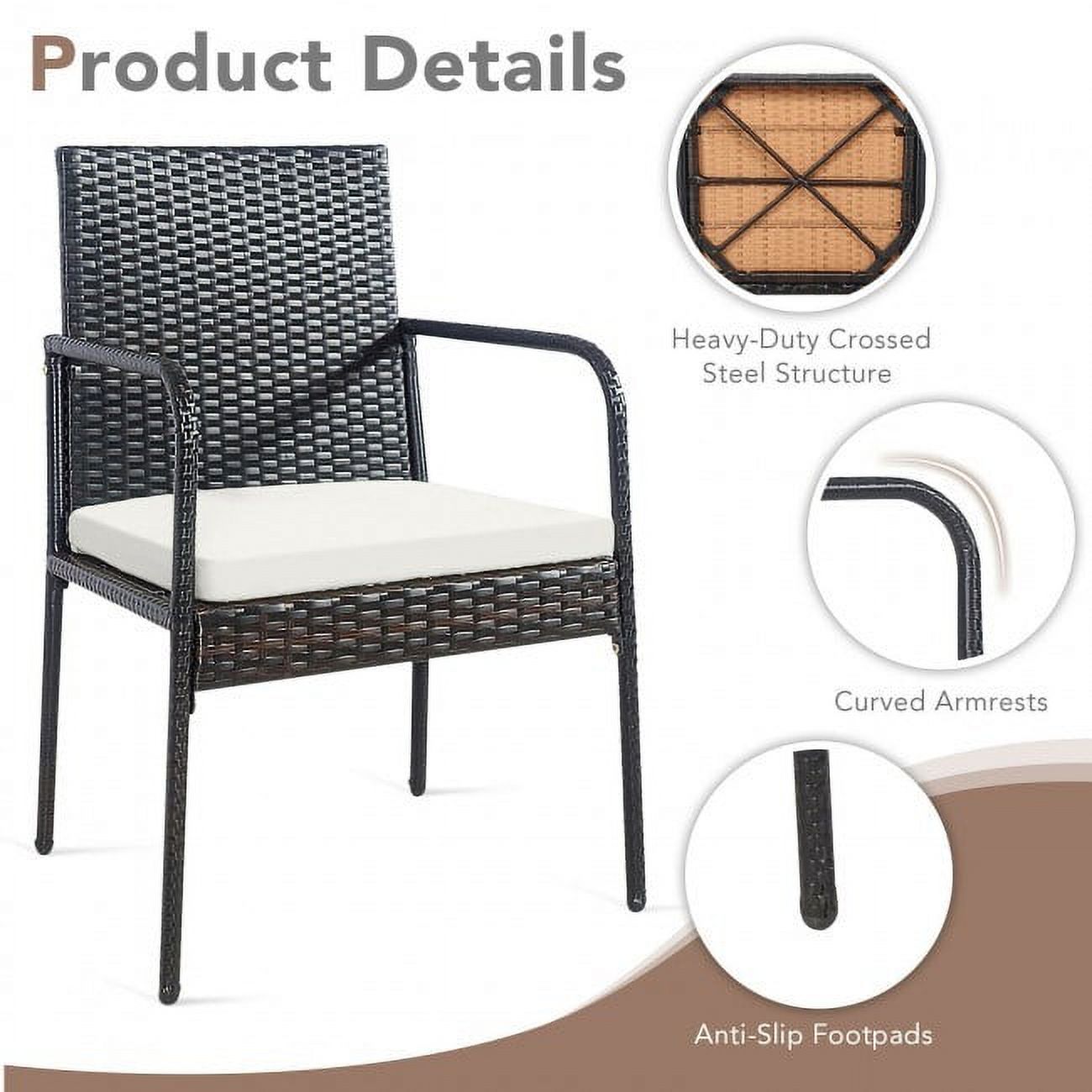 Outdoor Wicker Rattan Dining Set 4 Pieces K6780
