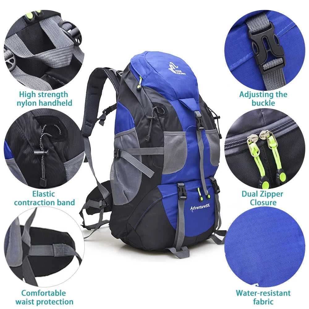 50L Water Resistant Hiking Backpack F561
