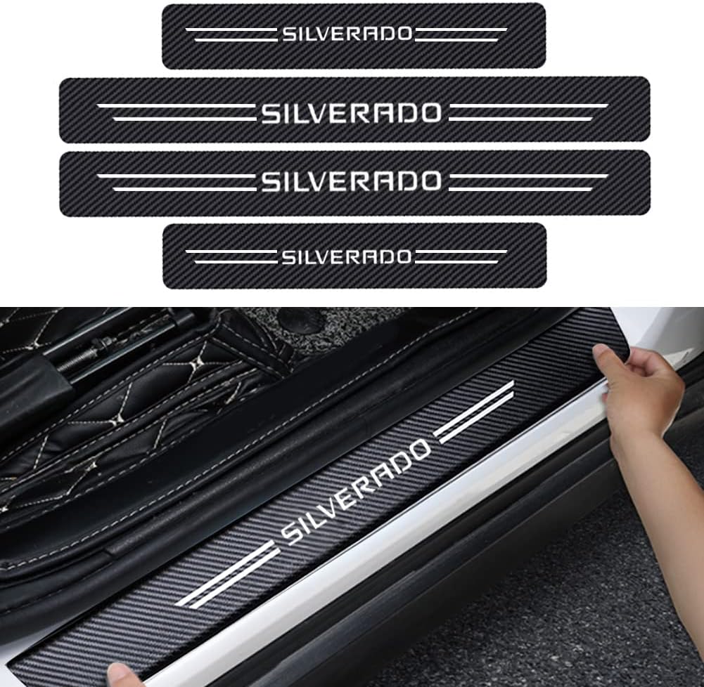 4PCS Carbon Fiber Door Sill Protector Z2518