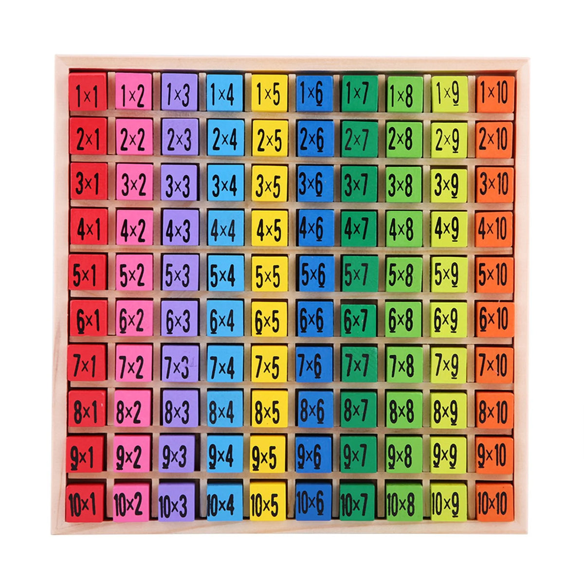 10 X 10 Wooden Multiplication Table Math Tray G665