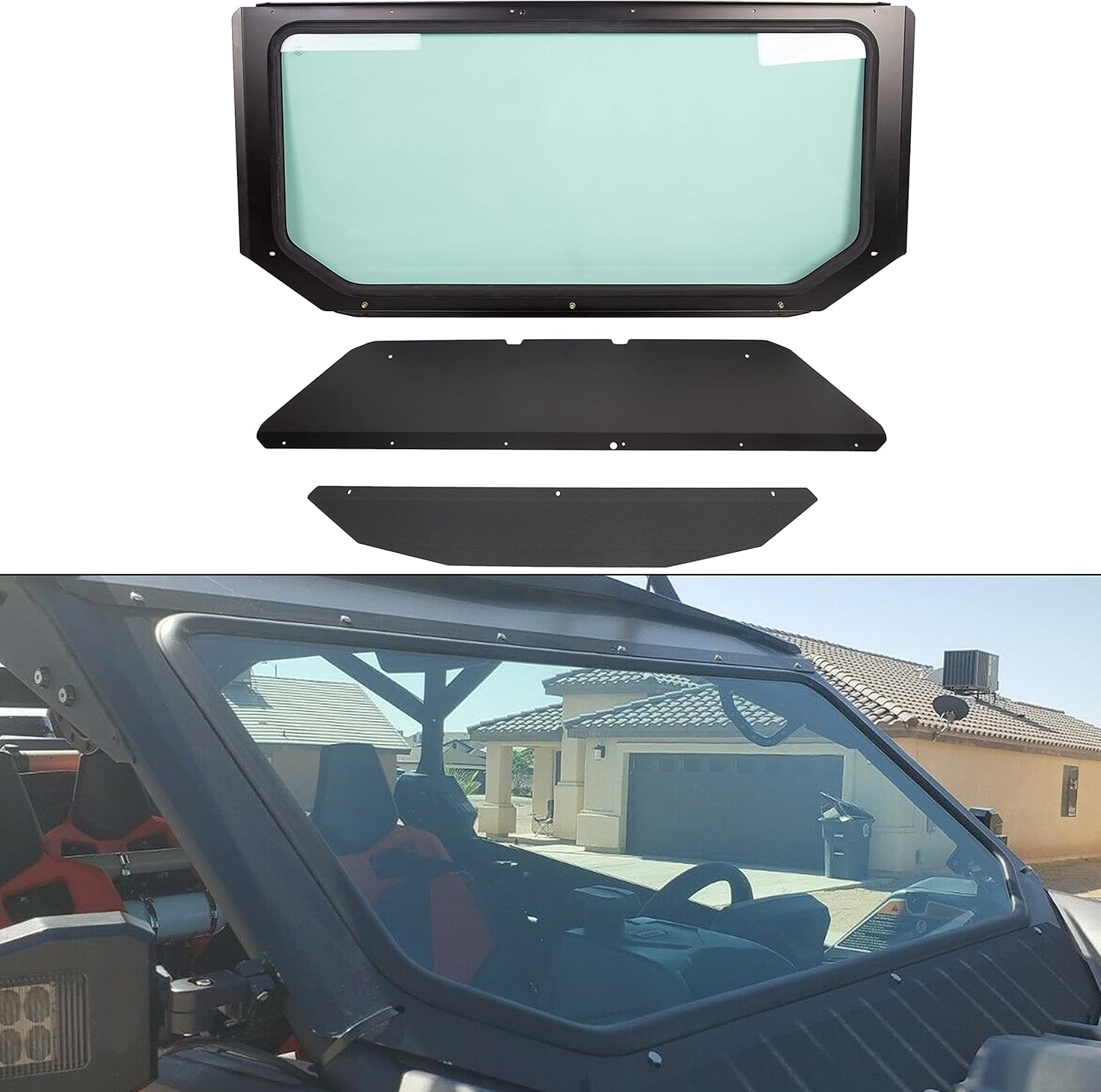 Full Glass Windshield with Sun Visor G749