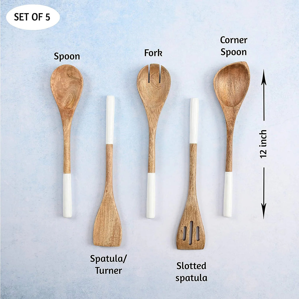 Set of 5 Acacia Wood Spoons Z795