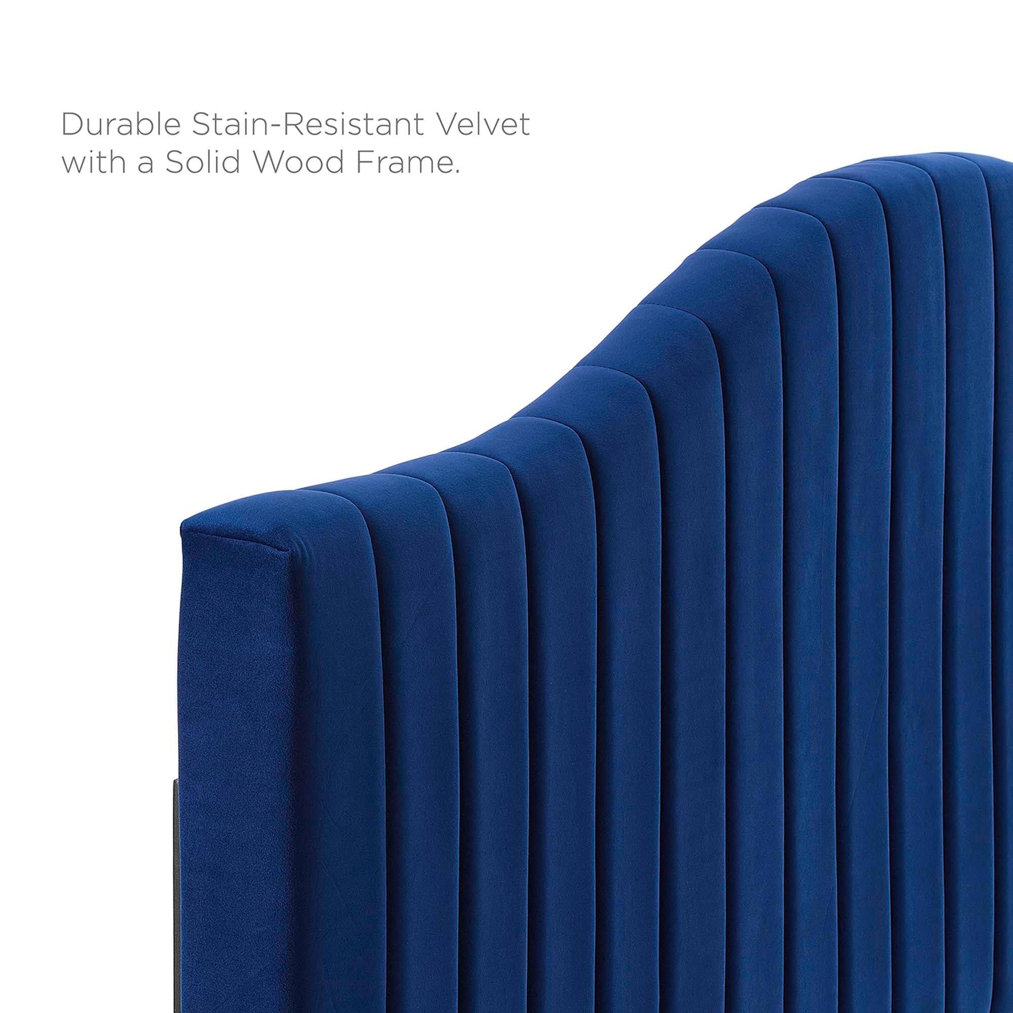 Navy Performance Velvet King/California King Headboard V171069