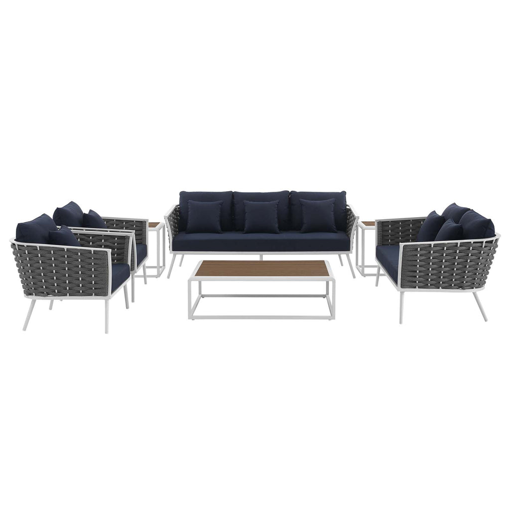 7 Piece Outdoor Patio Aluminum Sectional Sofa Set B1790