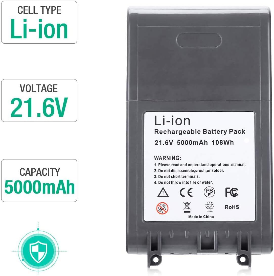 5.0Ah V8 Replacement Battery for Cord-Free Handheld Vacuum J803453