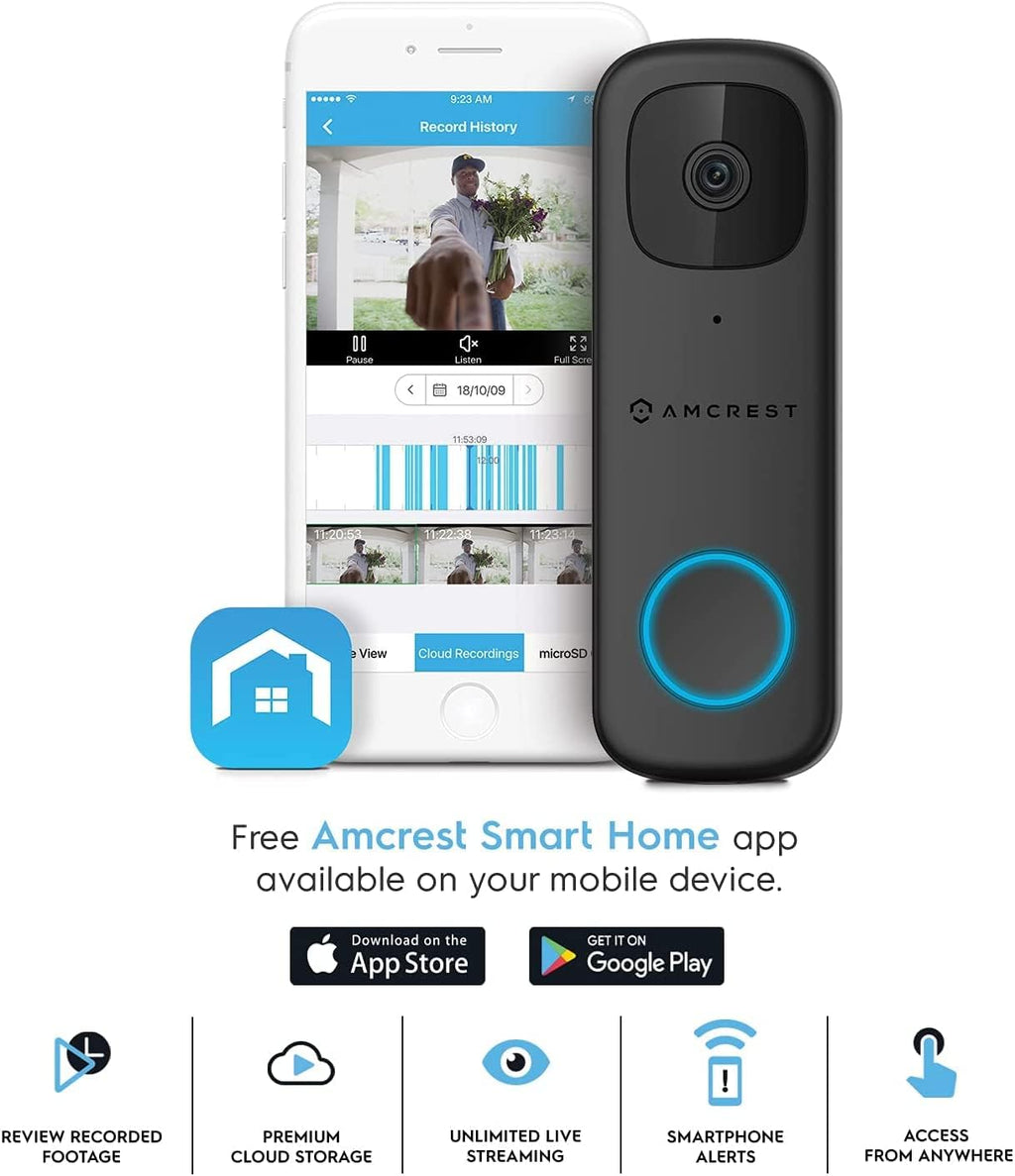 4MP Video Doorbell Camera with 2-Way Audio and Micro SD Card B4185