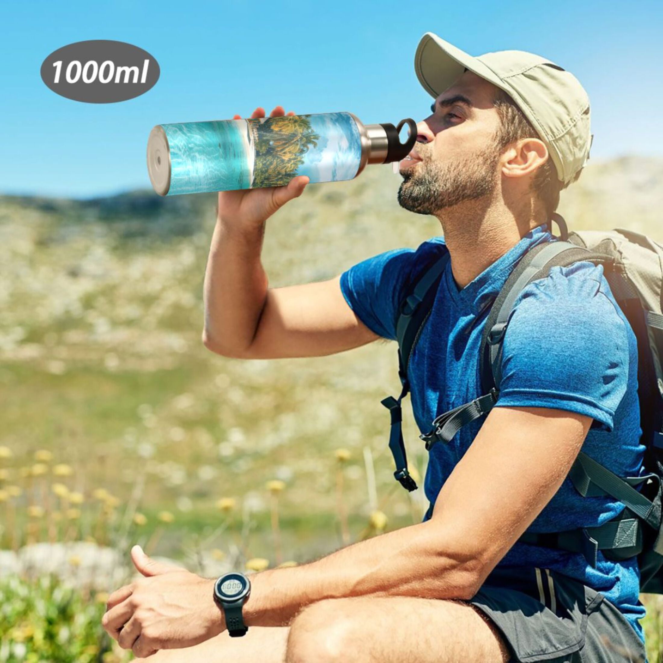 20 oz Insulated Stainless Steel Water Bottle with Straw Lid U468