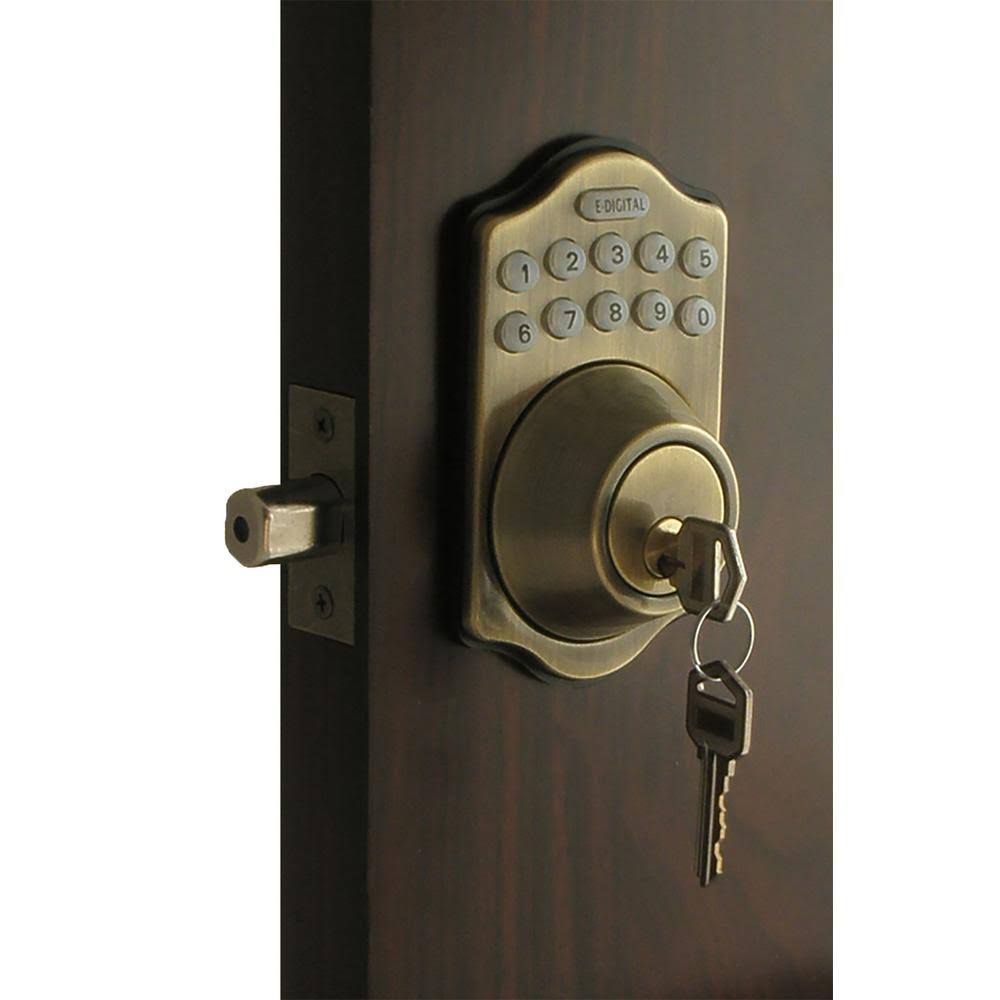 Antique Brass Electronic Deadbolt E395227