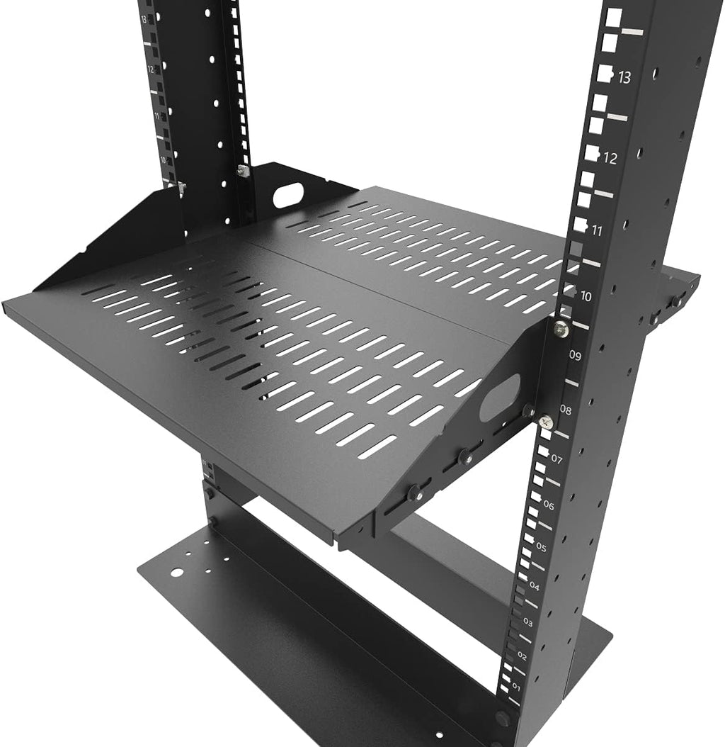 2U Cantilever Server Shelf Rack Mount 19 Inch 2 Piece Set Black Y300