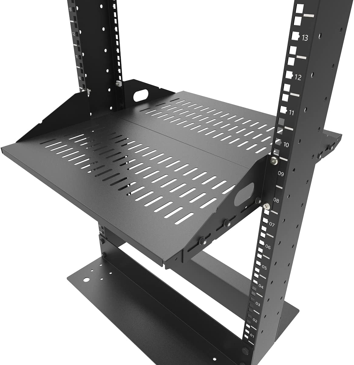 2U Cantilever Server Shelf Rack Mount 19 Inch 2 Piece Set Black Y300