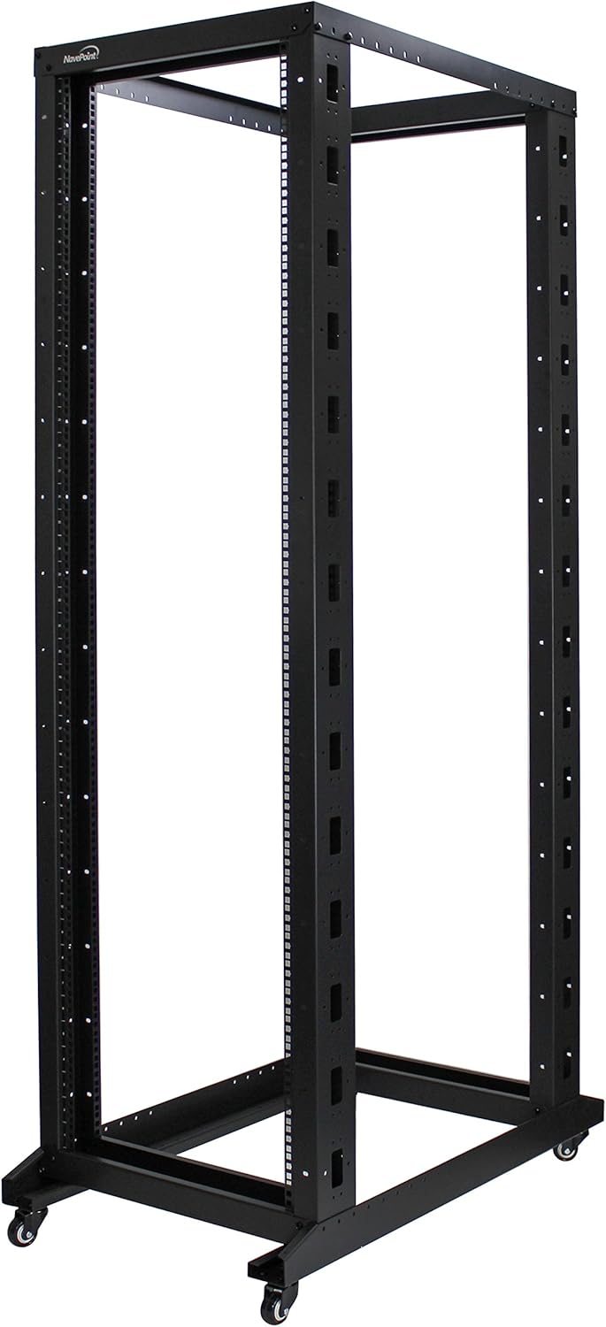 42U 4-Post Open Frame Server Rack Black U291606