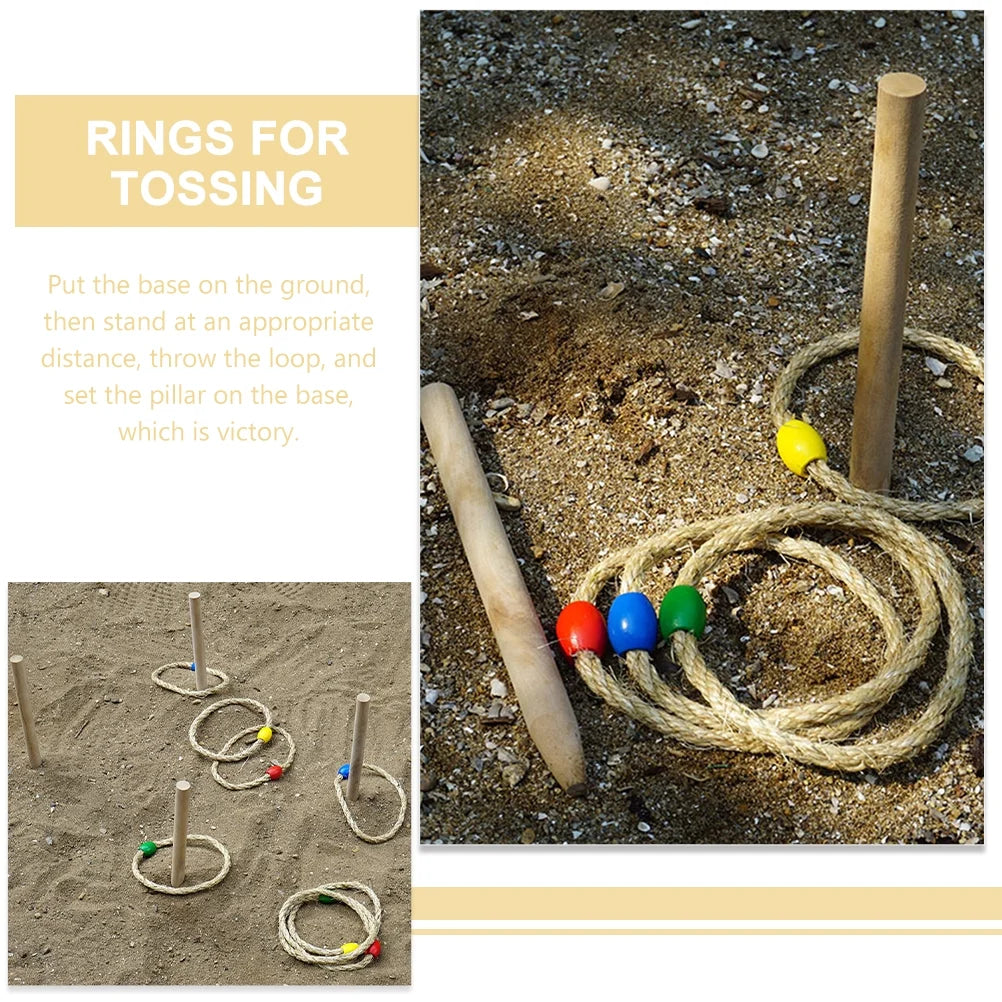 6-piece Solid Wood Ring Toss Game Set Q279736