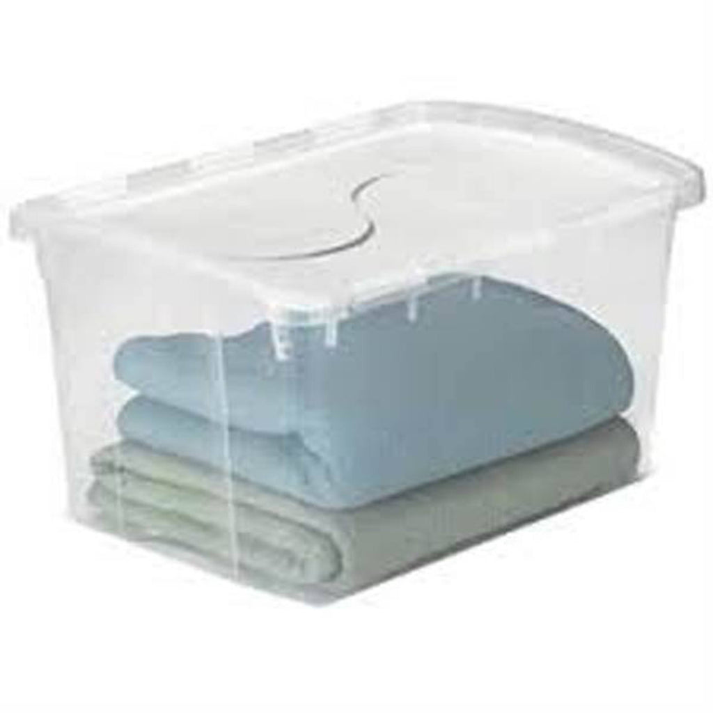 48 Quart Clear Hinged Plastic Storage Container 6 Pack D834