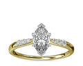 0.65 Carat Marquise Cut Real Diamond Solitaire Ring in Solid 14K Yellow Gold Size 7 Y4822